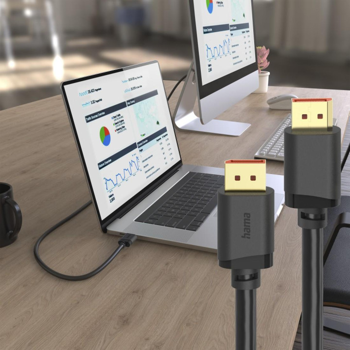 Кабел HAMA DisplayPort DP 2.1, 2м, 16K Ultra-HD 80Gbit/s - HAMA-202032 - 4