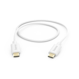 Кабел за зареждане HAMA, USB-C към USB-C 1м Бял - HAMA-201590 - 1