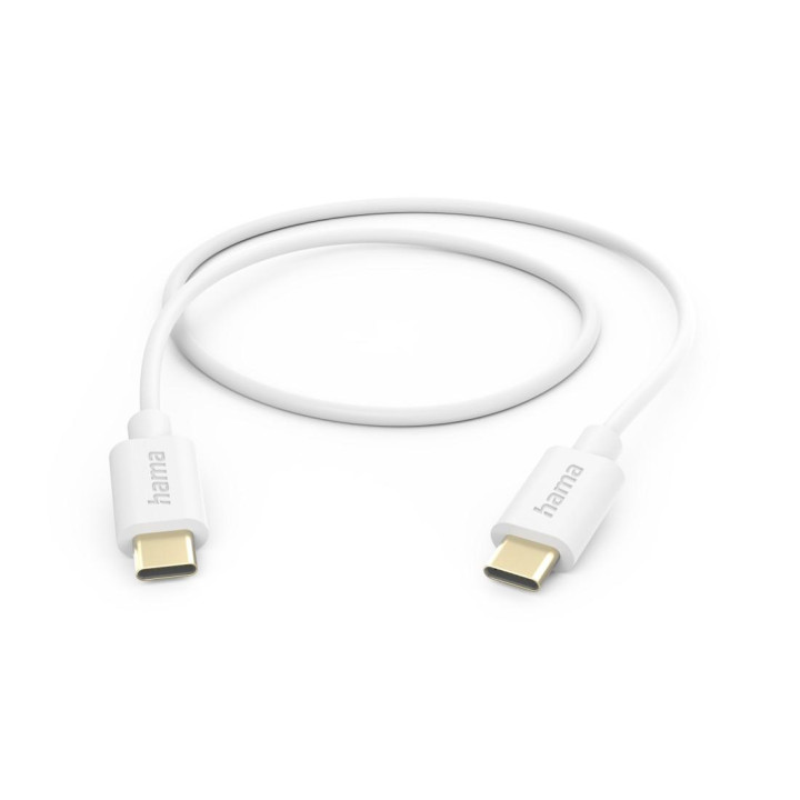 Кабел за зареждане HAMA, USB-C към USB-C 1м Бял - HAMA-201590 - 1