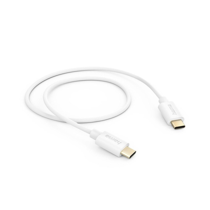 Кабел за зареждане HAMA, USB-C към USB-C 1м Бял - HAMA-201590 - 2