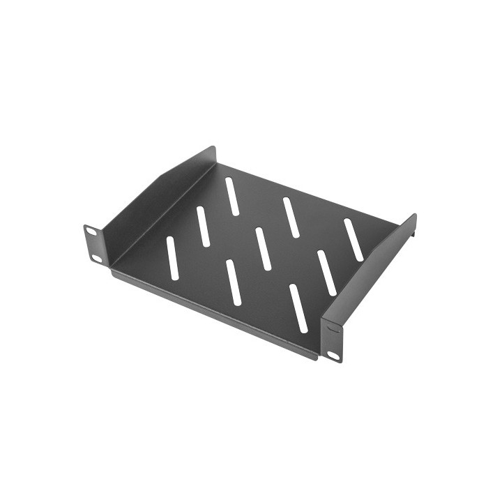 Тава за сървърен шкаф Lanberg 10" 1U, 254x180mm, Капацитет 20kg, Черен - AK-1012-B - 1