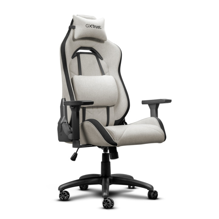 Ергономичен геймърски стол TRUST GXT723 Ruya Fabric Chair, Beige, 150kg, регулируеми подлакътници и газов амортисьор Class 4 - 2