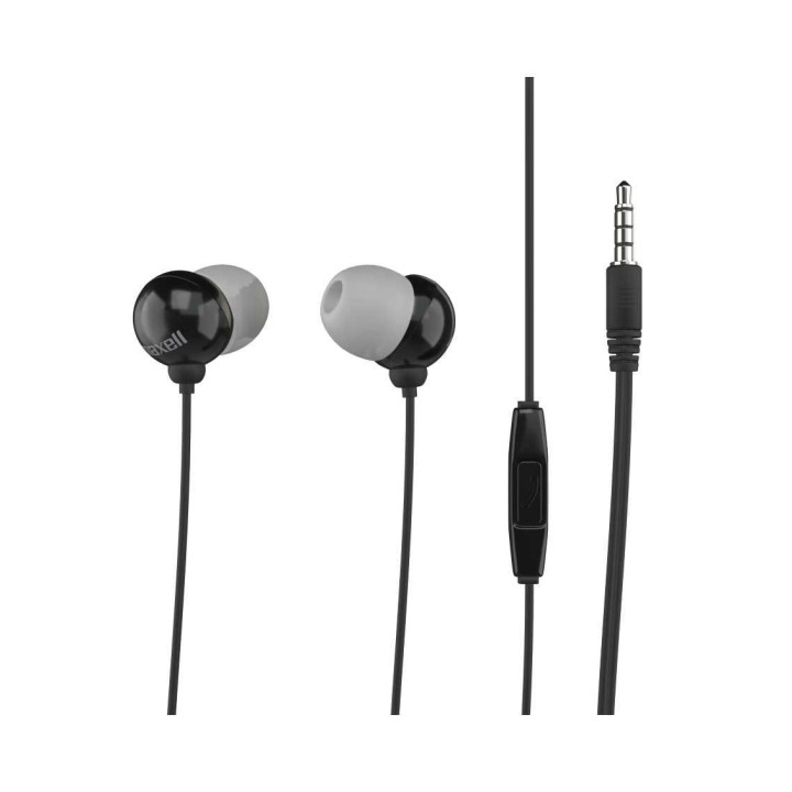 Слушалки с микрофон MAXELL PLUGZ, In-Ear, Audio Jack, 32Ω, 9mm говорител, 20Hz-20kHz, 95dB, Черни - ML-AH-PLUGZ-BLACK - 3