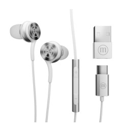 Слушалки с микрофон MAXELL XC1, In-ear, USB-C, 16Ω, 20Hz-20kHz - ML-AH-XC1-USBC-WH - 1