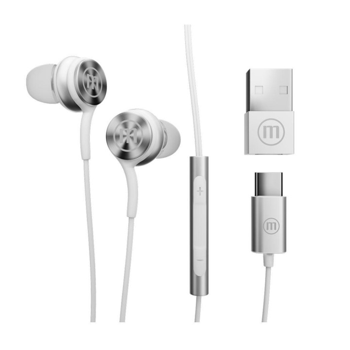 Слушалки с микрофон MAXELL XC1, In-ear, USB-C, 16Ω, 20Hz-20kHz - ML-AH-XC1-USBC-WH - 1