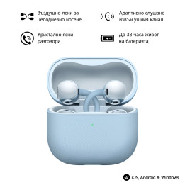 Слушалки Huawei FreeClip 2, Open-ear, Bluetooth 6.0, 9 часа батерия, Blue - 6942103169458 - 1