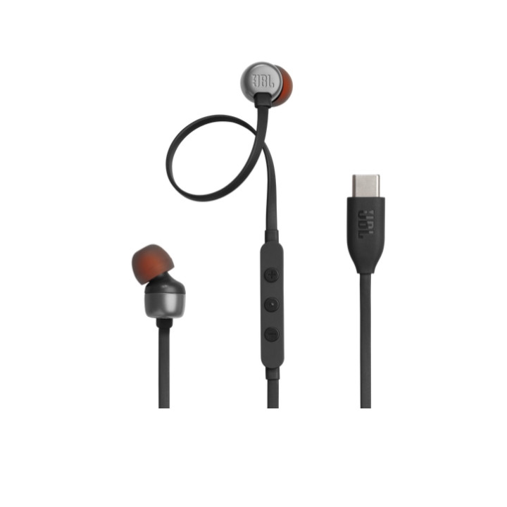 In-ear слушалки JBL T310C, USB-C, вградена микрофон - JBLT310CBLK - 1