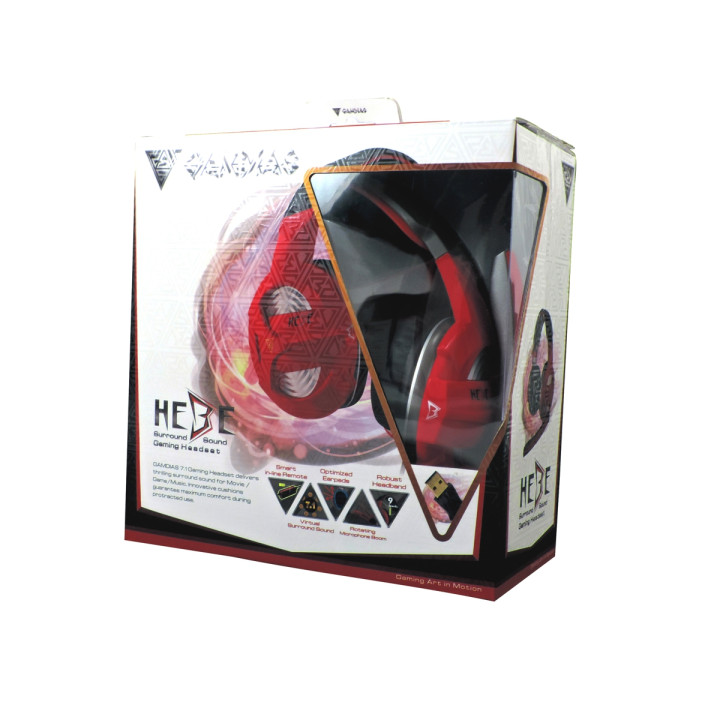 Жични геймърски слушалки Gamdias HEBE GHS2300-USB, Red/Black - GHS2300-USB - 4