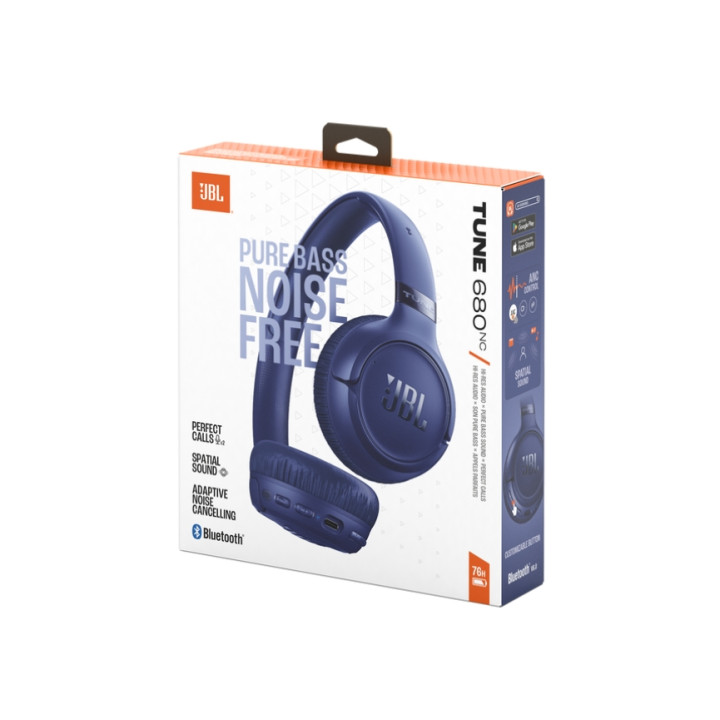 Безжични слушалки JBL TUNE 680NC, Wireless, Noise Cancellation, USB-C, Blue - JBLT680NCBLU - 10