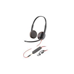 Слушалки HP Poly Blackwire 3225, Стерео USB-C 3.5mm - 8X229AA - 1
