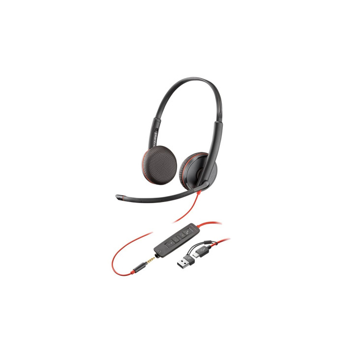 Слушалки HP Poly Blackwire 3225, Стерео USB-C 3.5mm - 8X229AA - 1