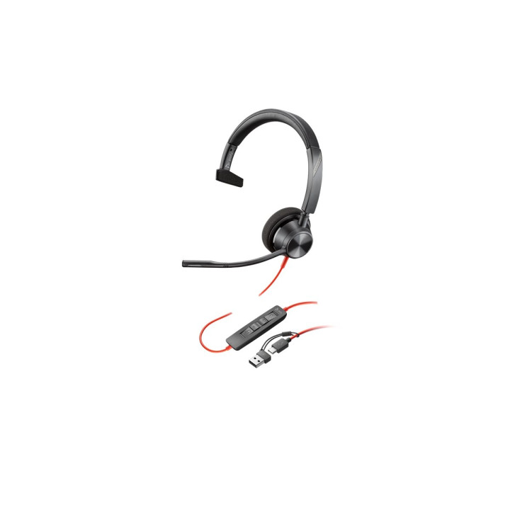 Слушалки HP Blackwire 3310, Monaural Boom, USB-C, Noise Cancelling, UC Certified - 8X215AA - 1