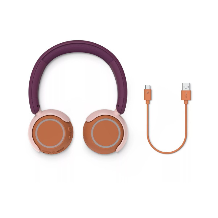 Безжични слушалки Philips Kids, Bluetooth 5.4, 85dB ограничение, 45h батерия, магента - TAK4200MP/00 - 1