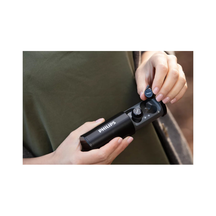 Безжични слушалки Philips Action Fit, IPX5 водоустойчиви, Bluetooth 5.0, 6 часа работа - TAST702BK - 3
