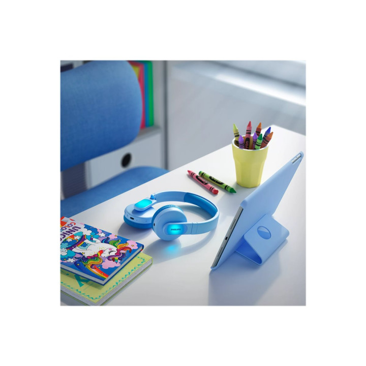 Bluetooth слушалки PHILIPS Kids, 85dB максимална сила, сини - TAK4206BL - 2