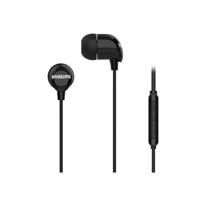 Слушалки Philips TAE2146BK, в-ухо, 10mm динамични драйвери, черни - TAE2146BK/00 - 1