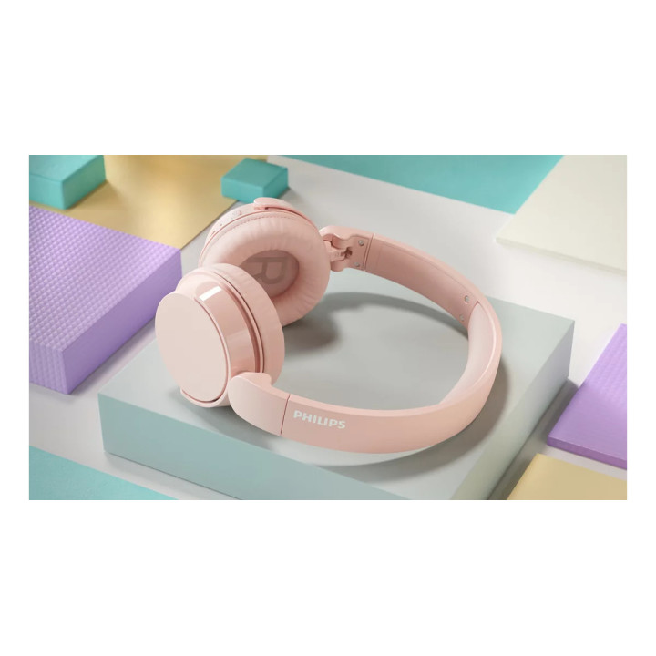 Безжични слушалки PHILIPS TAH4209, 32mm говорители, Bluetooth 5.3, 55 часа автономия, розови - TAH4209PK/00 - 4