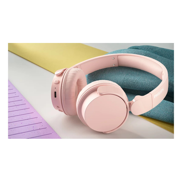 Безжични слушалки PHILIPS TAH4209, 32mm говорители, Bluetooth 5.3, 55 часа автономия, розови - TAH4209PK/00 - 5
