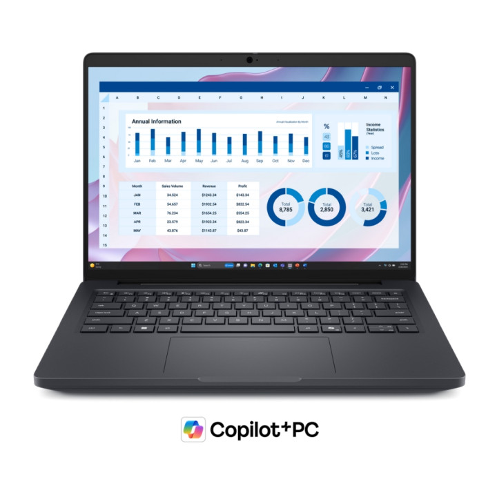 Лаптоп Dell Pro Max 14 MC14255, 14" FHD+ Anti-Glare, AMD Ryzen AI 7 PRO 350, 16GB LPDDR5X 8000MT/s, 512GB SSD Gen4, Windows 11 P