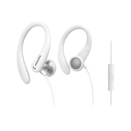 Слушалки Philips InEar Earhook, 15mm динамик, бели, спортни, IPX2 защита - TAA1105WT/00 - 1