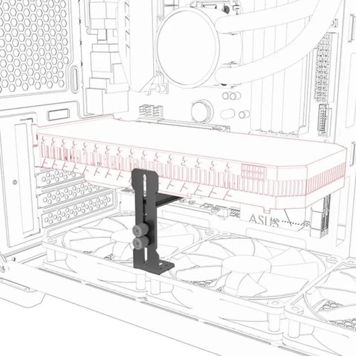 Държач за видео карта ESTILLO, 12cm Алуминий PCI Express - EST-GPU-STAND - 4