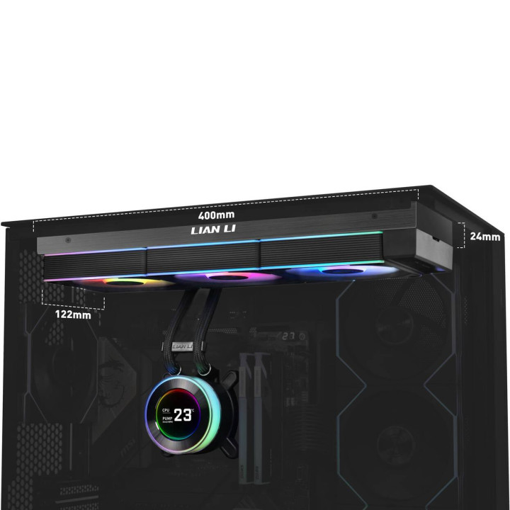 Водно охлаждане за процесор Lian Li HydroShift II LCD-C 360CL ARGB, 360mm, LCD дисплей - G89.GHS2LCD36RB.00 - 3