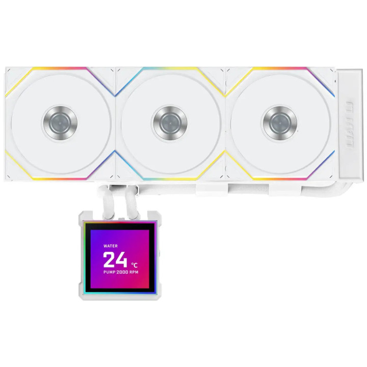 Водно охлаждане за процесор Lian Li HydroShift II LCD-S 360TL RGB, Бял - G89.GHS2LCDS36TW.00 - 1