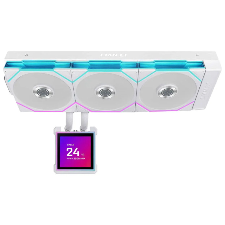 Водно охлаждане за процесор Lian Li HydroShift II LCD-S 360TL RGB, Бял - G89.GHS2LCDS36TW.00 - 2