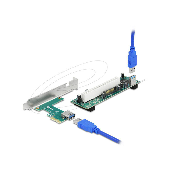Адаптер DeLock Riser Card, PCI Express x1 към PCI 32-bit с кабел 60cm - 90065 - 1