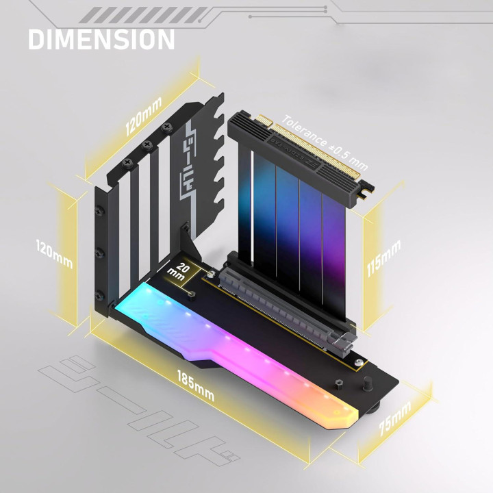 Брекет за вертикален монтаж на GPU EZDIY-FAB, PCIe 4.0 16x - YIHPI344-2 - 2
