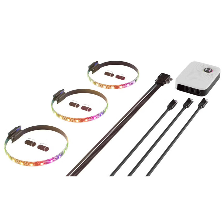 ARGB LED Лента HYTE LS10, 330mm, Nexus Link Type-C, 20-Pixel qRGB Array, Контролер NP50 - ACC-HYTE-LS10-B-3NP - 1