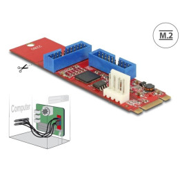 Адаптер DeLock, M.2 Key B+M към 2x USB 5 Gbps - 62843 - 1