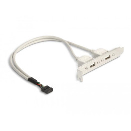 Скоба DeLock, USB 10 pin към 2 x USB 2.0 Type A - 71000 - 1
