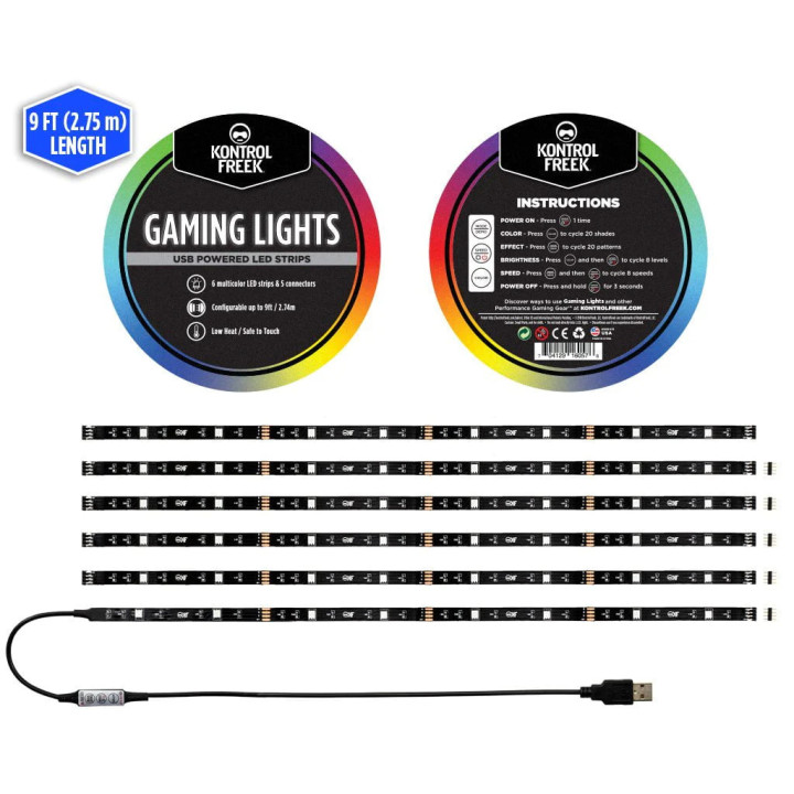 RGB лента KontrolFreek Gaming Lights Kit, 2.74m USB - 4211-LED6 - 1