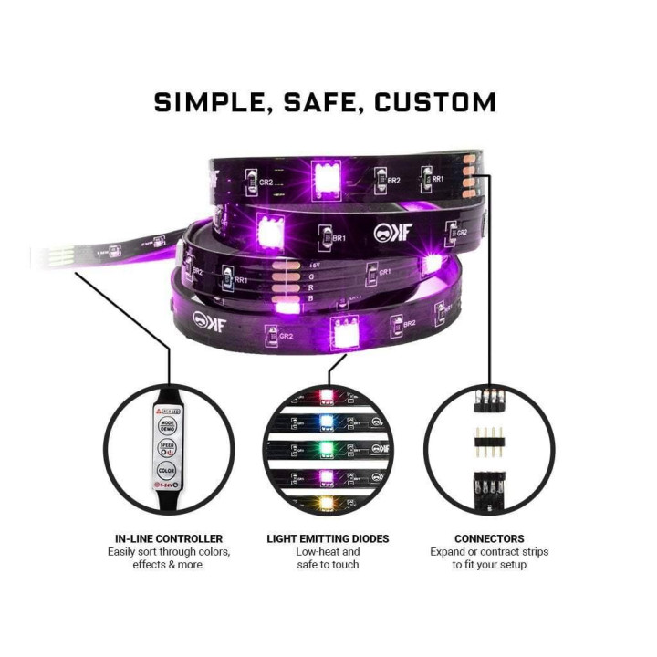 RGB лента KontrolFreek Gaming Lights Kit, 2.74m USB - 4211-LED6 - 3