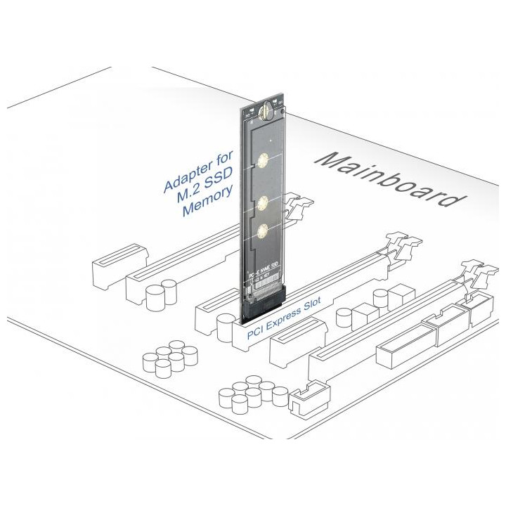 Адаптер DeLock 64105, PCI Express x1 към M.2 Key M - 4