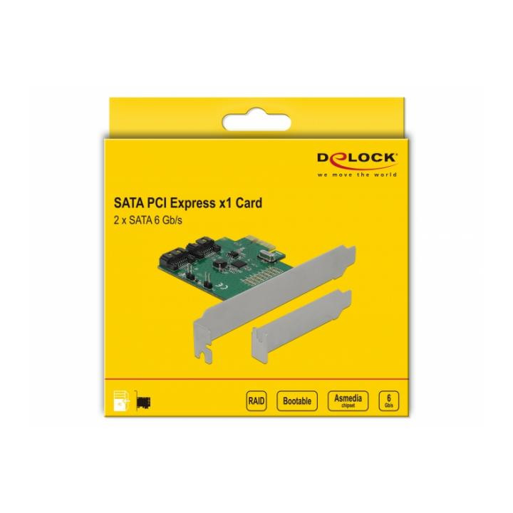 Разширителна карта DeLock, PCI Express x1 към 2 port SATA RAID - 90392 - 1