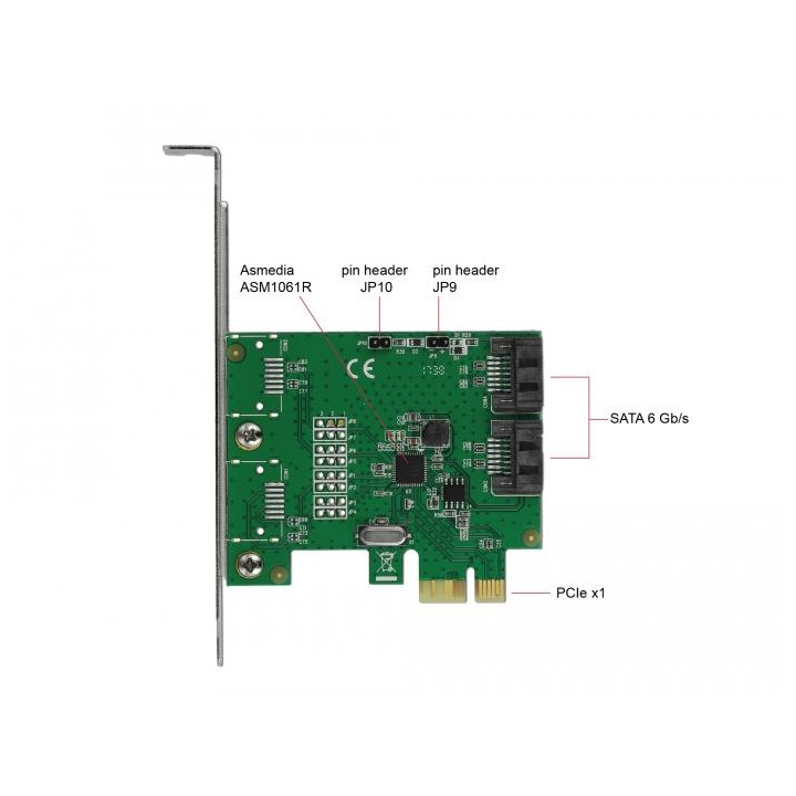 Разширителна карта DeLock, PCI Express x1 към 2 port SATA RAID - 90392 - 4