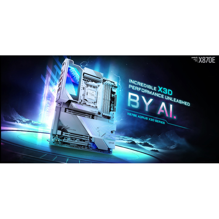 Дънна платка GIGABYTE X870E AORUS PRO X3D ICE (Rev. 1.0), 4xDDR5, 4xSATA3, 4xM.2, 3xPCIEx16, WiFi 7 - X870E A PRO X ICE - 2