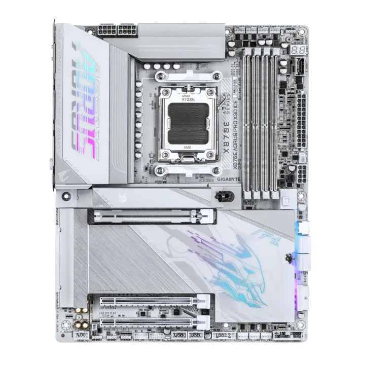 Дънна платка GIGABYTE X870E AORUS PRO X3D ICE (Rev. 1.0), 4xDDR5, 4xSATA3, 4xM.2, 3xPCIEx16, WiFi 7 - X870E A PRO X ICE - 5