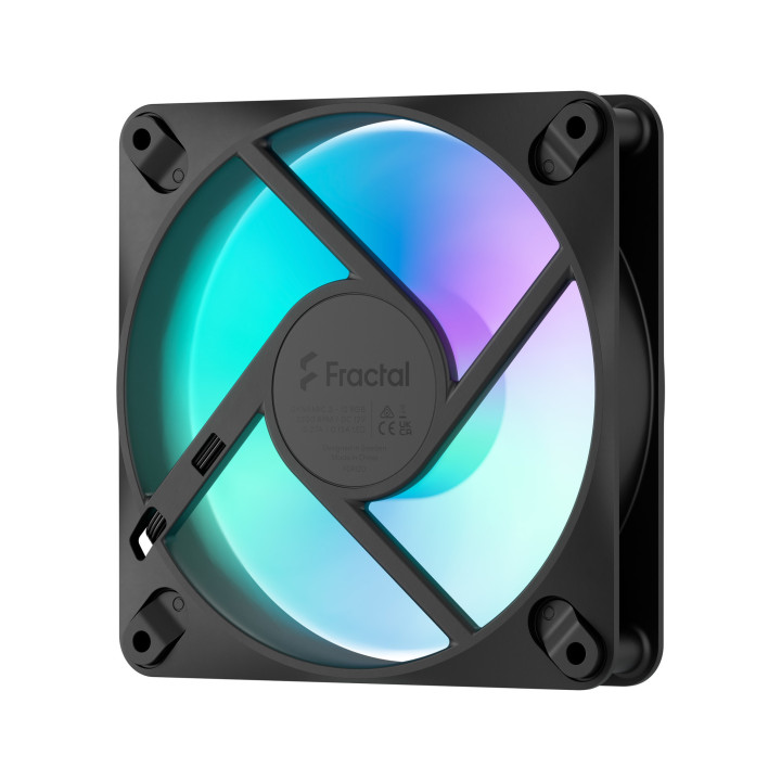 Вентилатор Fractal Design Dynamic 3 120mm RGB, 120x120x25mm, 350-2200 RPM, 63.9 CFM, черен 3-пак - FD-F-DR3-1203 - 4