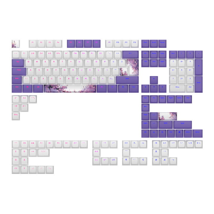Капачки за механична клавиатура Dark Project Violet Horizons PBT, ANSI, ISO - 2