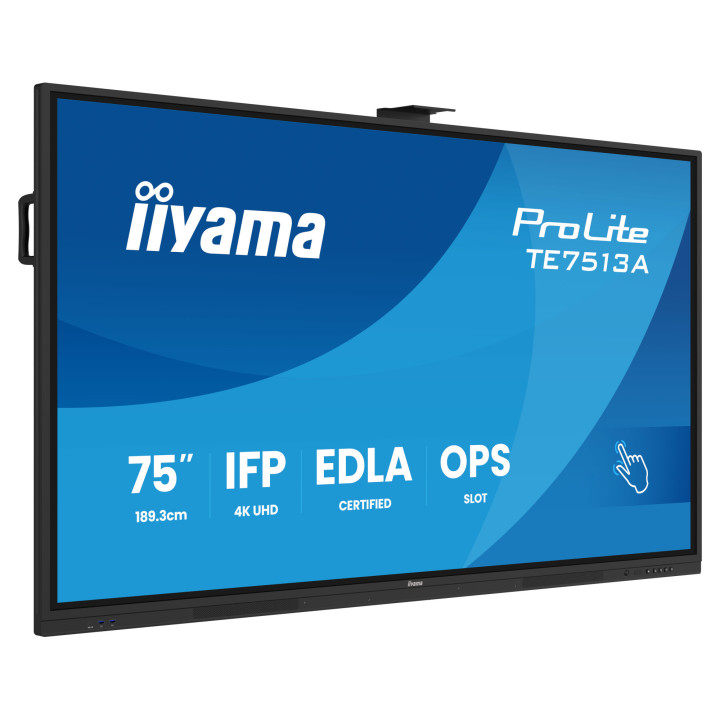 Интерактивен дисплей IIYAMA TE7513A-B1AG, 75" 4K UHD IPS сензорен, Quad-core A73, 8GB RAM, 128GB, Android 14 - 2