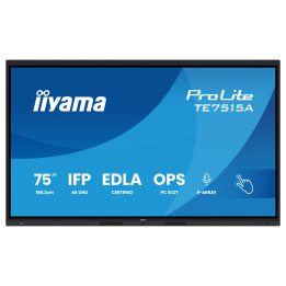 Интерактивен дисплей IIYAMA TE7515A-B1AG, 74.5" 4K UHD IPS, Octa-Core A72/A53, 16GB RAM, 128GB Storage, Android 14 - TE7515A-B1A