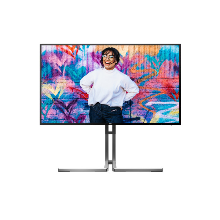 Монитор AOC U27U3CV, 27" 4K UHD, Nano IPS, KVM функцията, Adaptive Sync, Flicker Free, Low Blue Light, KVM, USB-C Docking - 2