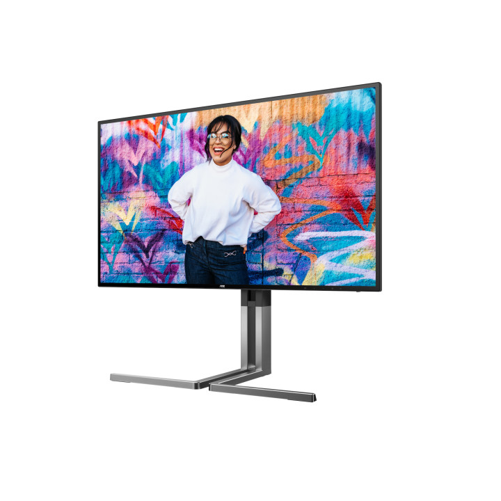 Монитор AOC U27U3CV, 27" 4K UHD, Nano IPS, KVM функцията, Adaptive Sync, Flicker Free, Low Blue Light, KVM, USB-C Docking - 4