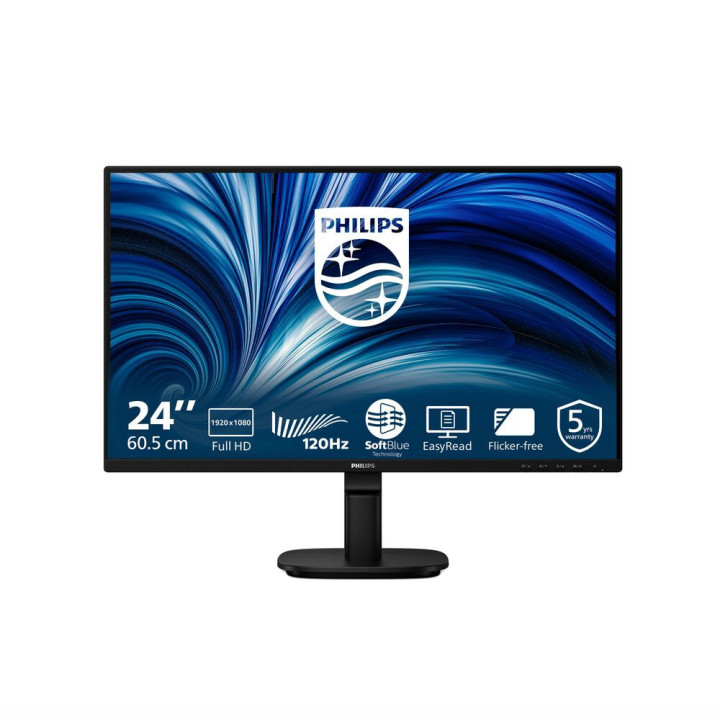 Монитор Philips 24B2N2200/00, 23.8" Full HD IPS, 120Hz, SoftBlue Technology, Adaptive Sync, Flicker-Free, Smart Contrast, EyeSaf