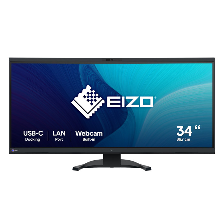 Монитор EIZO EV3450XC-BK, 34.1" 3440x1440 IPS Curved, 5MP камера, колонки, микрофон, USB-C докинг до 94W - 1