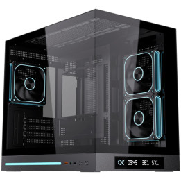 Компютърна кутия XIGMATEK Cloud M DGT 3AF, Midi Tower, Micro ATX, LCD дисплей, Темпериран стъкло, ARGB LED - EN49637 - 1