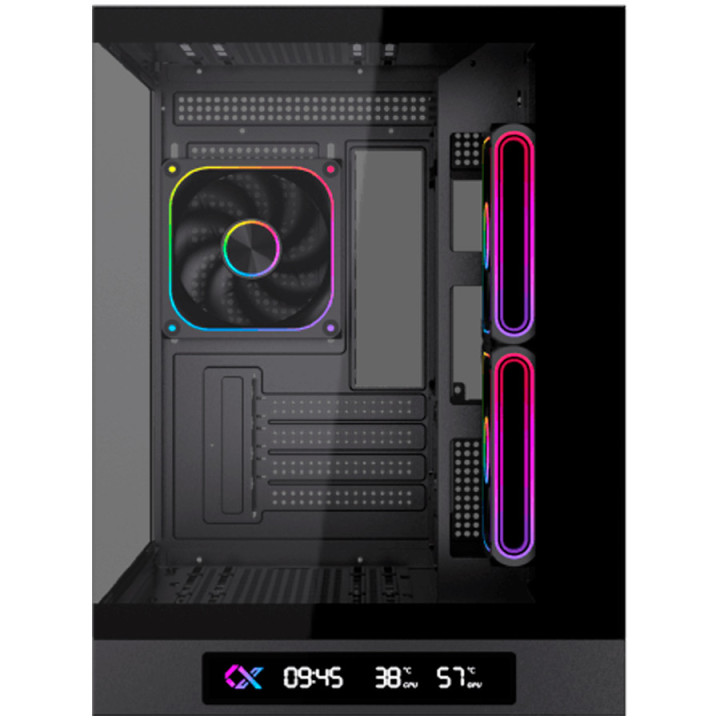 Компютърна кутия XIGMATEK Cloud M DGT 3AF, Midi Tower, Micro ATX, LCD дисплей, Темпериран стъкло, ARGB LED - EN49637 - 2